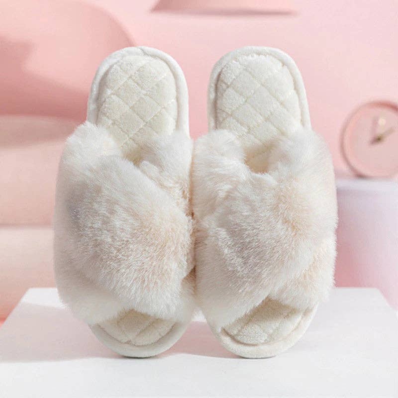 Fluffy Slipper - Aspen - Ivory - S/M/L - Pack