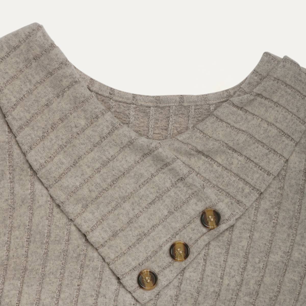 Comfort Textured Knit V-Neck Long Sleeve Mini Dress