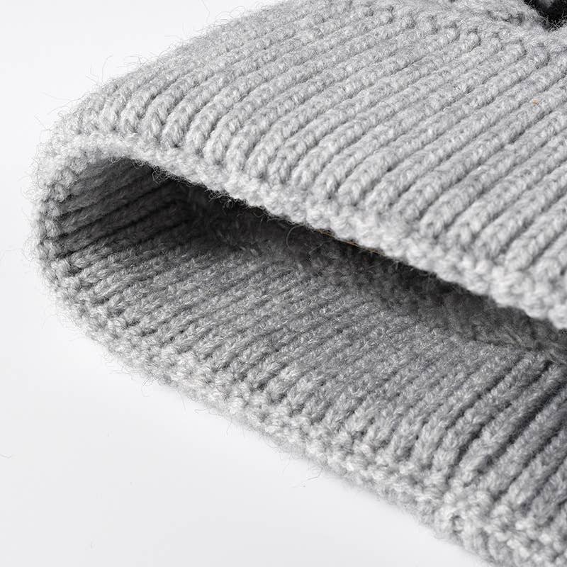 WOMEN FASHION FUR BALL COLOR MATCHING KNIT HAT_CWAH0630