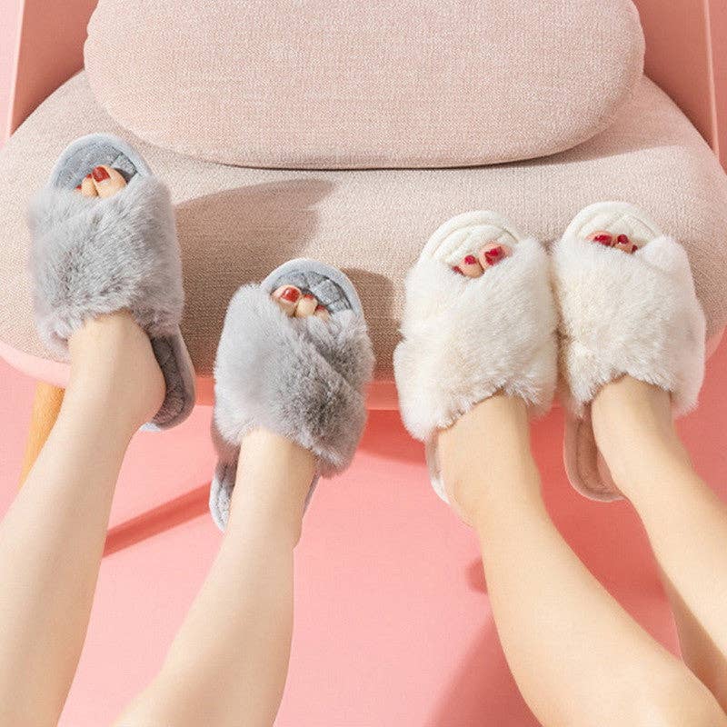 Fluffy Slipper - Aspen - Ivory - S/M/L - Pack