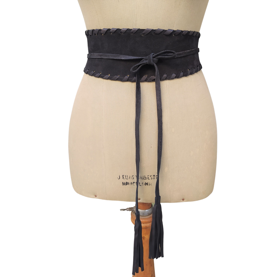 Suede wrap belt boho style