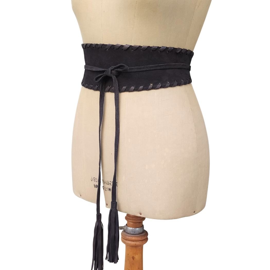 Suede wrap belt boho style
