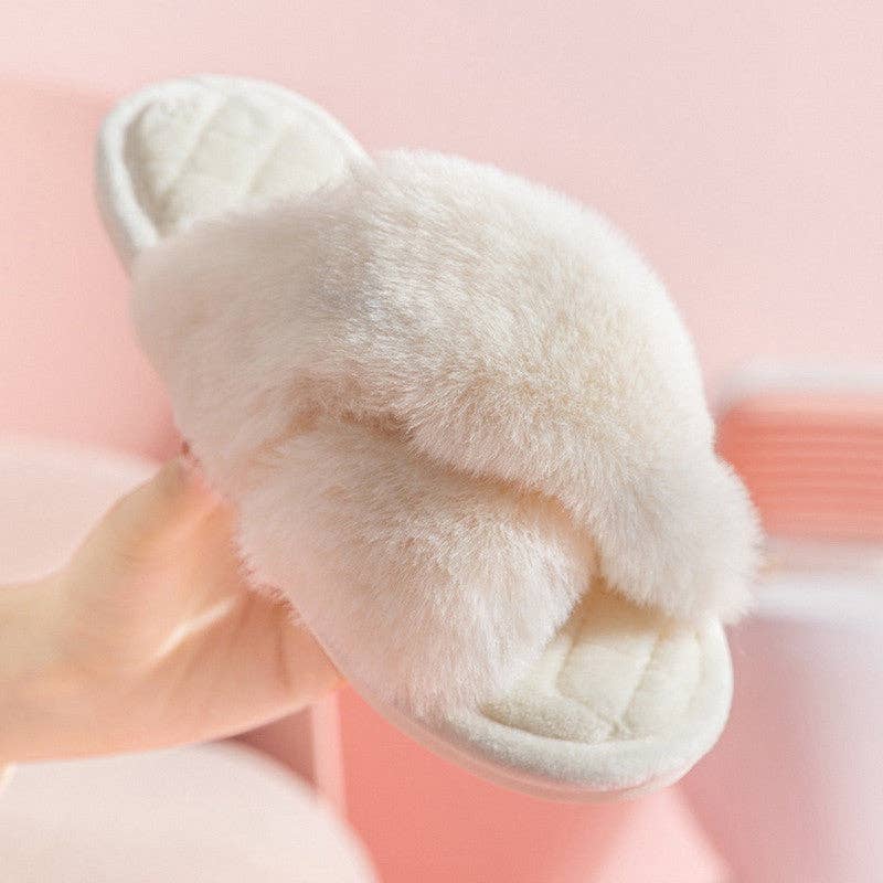 Fluffy Slipper - Aspen - Ivory - S/M/L - Pack