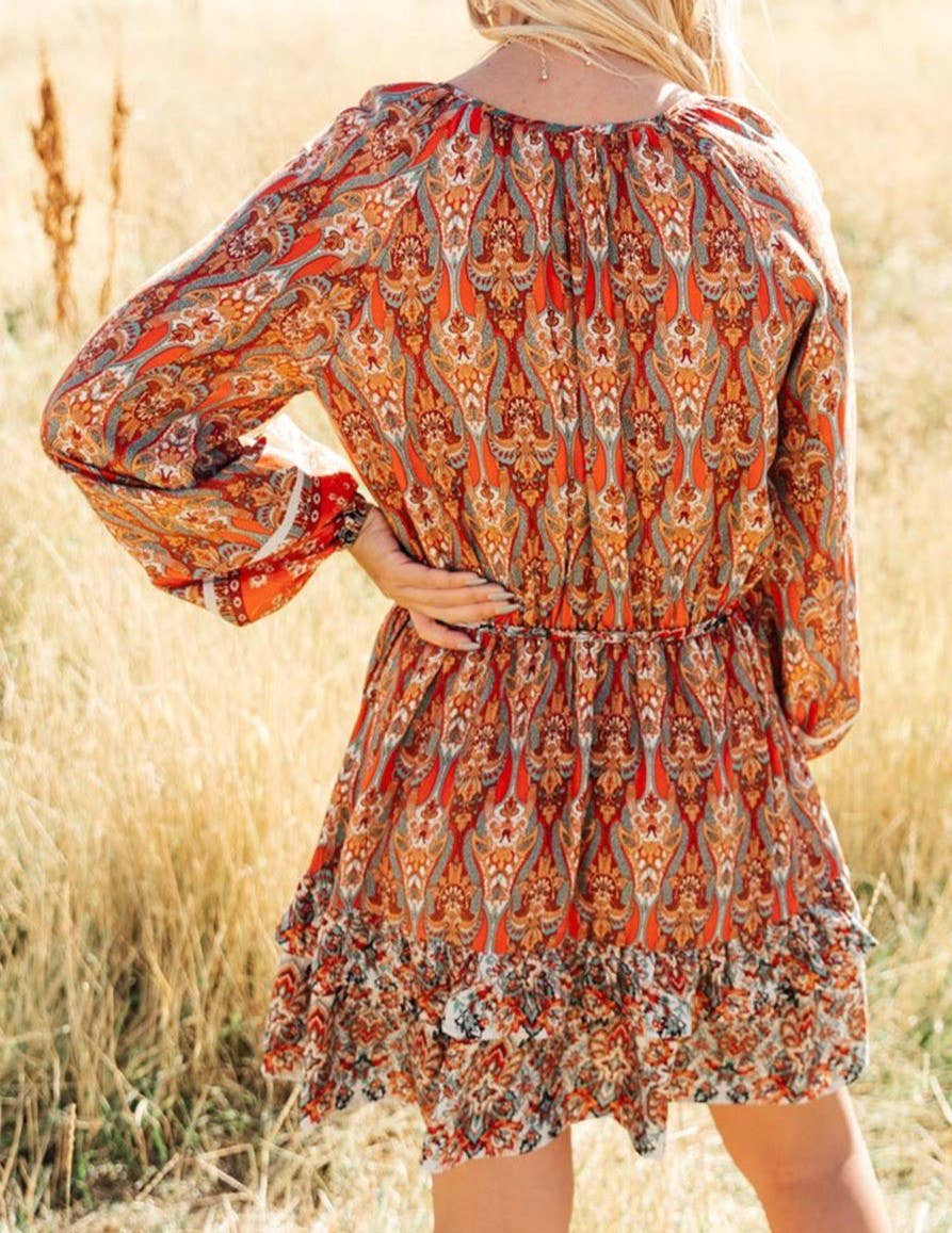 Boho Tassel Buttoned Dress