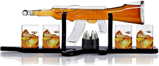 Bezrat Gun Decanter With 4 Glasses