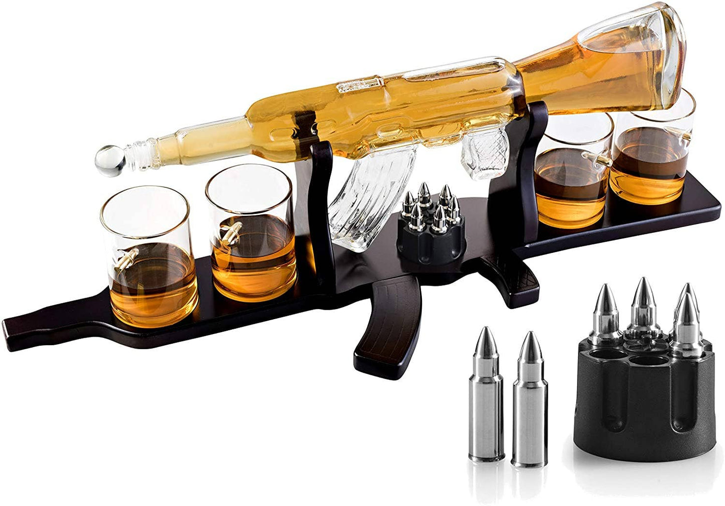 Bezrat Gun Decanter With 4 Glasses