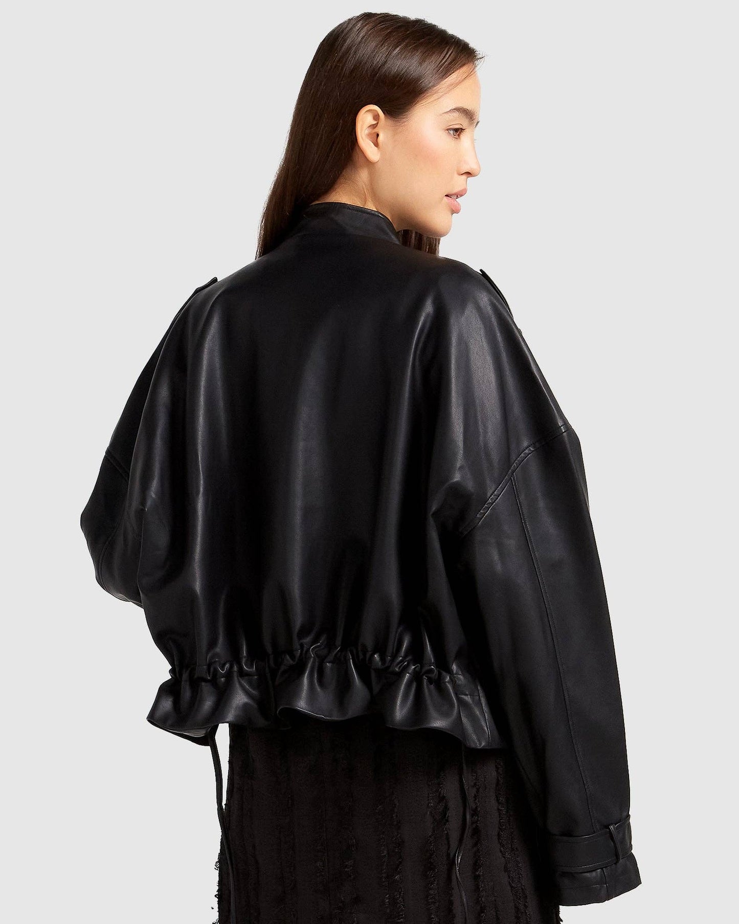 Reload Draped Leather Look Jacket