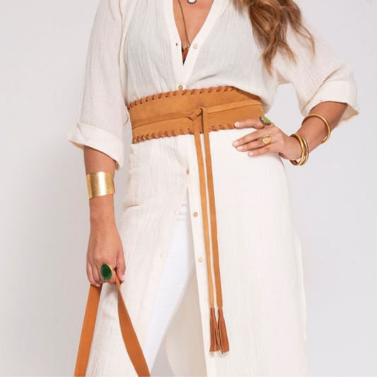 Suede wrap belt boho style