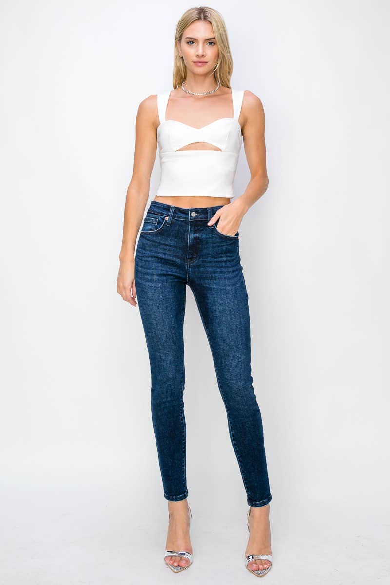 HIGH RISE FULL LENGTH SKINNY JEANS